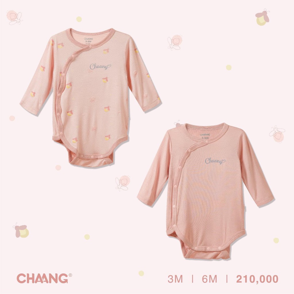 [CHAA NG] Set 2 body chip dài tay cúc chéo cotton sơ sinh bé trai, bé gái