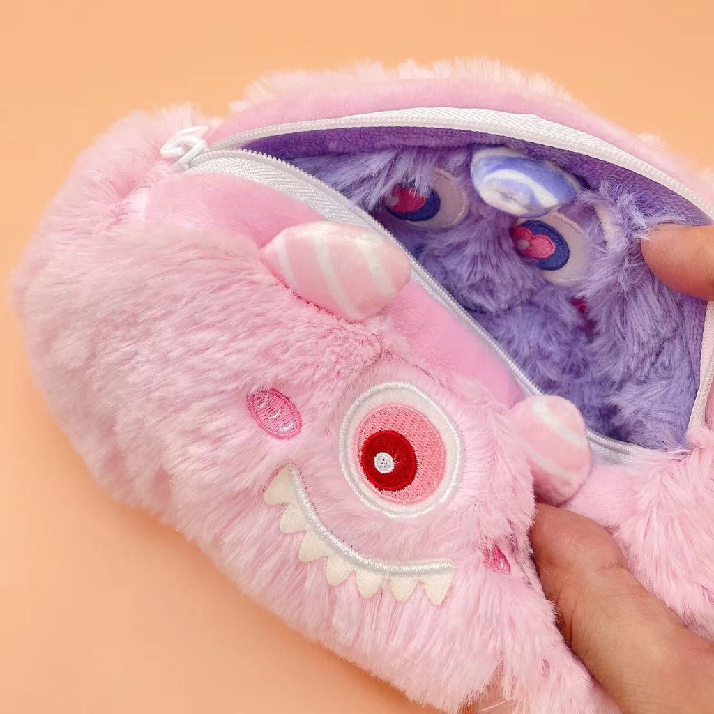 Túi Đựng Bút Hình Quái Vật Hoạt Hình Nhồi Bông Đáng Yêu Cho Bé