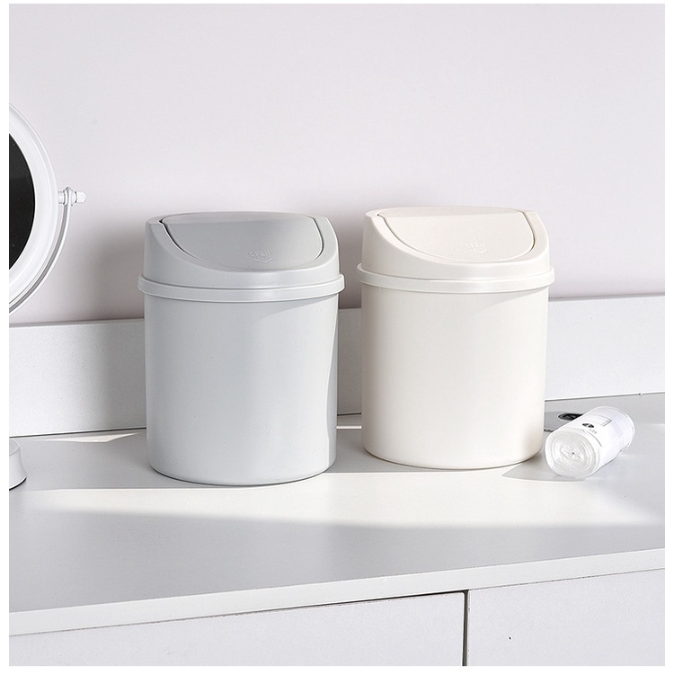 Thùng rác cỡ nhỏ để bàn Có Nắp Xoay + Kéo + Nắp Nhỏ Tiện Dụng Cho Gia Đình / Văn Phòng