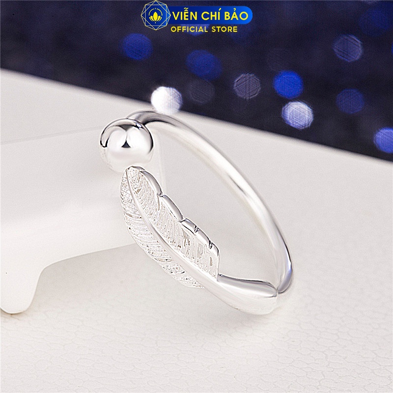 Nhẫn bạc nữ lông vũ loại nhỏ chất liệu bạc 925 thời trang phụ kiện trang sức nữ thương hiệu Viễn Chí Bảo N400129X