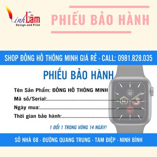 Combo 100 phiếu bảo hành 1 mặt chống nước bền màu