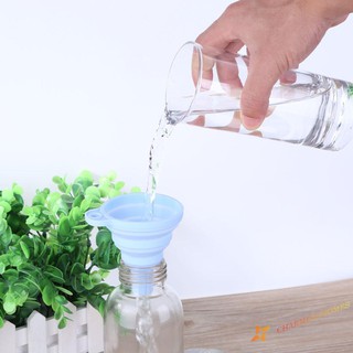 Protable Mini Silicone Foldable Liquid Funnel Hopper Kitchen Tool Gadget