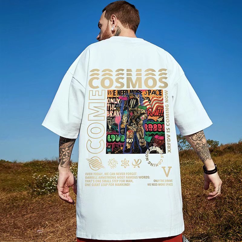 Áo Thun Nam Dáng Rộng In Chữ Phong Cách Nhật Bản Thời Trang Mùa Hè size M-8XL