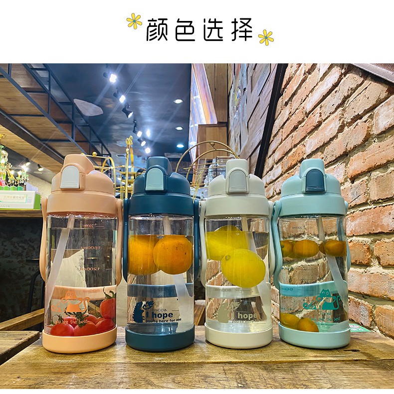 Bình Nước Nhựa Siêu To Không Lồ Dung Tích 2 Lít Có Ống Hút Nút Bấm Án Toàn, Bình Đựng Nước Có Quai Xách Siêu Tiện Lợi | BigBuy360 - bigbuy360.vn