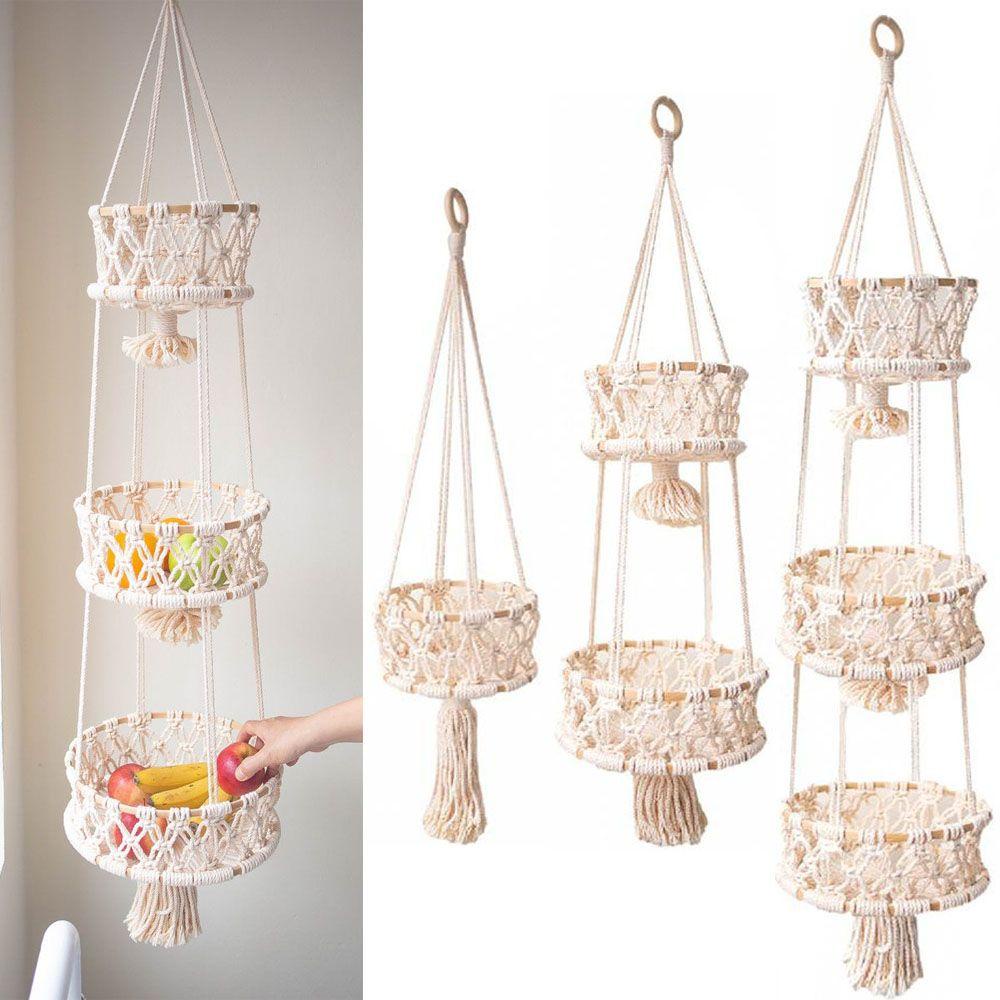 Giá Đỡ Chậu Hoa Bằng Dây Thừng Cotton Bện Thủ Công