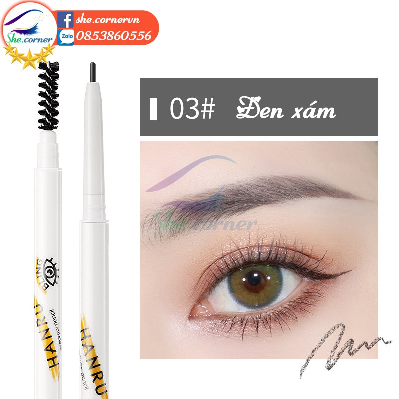 Chì kẻ mày Hanru H901 lâu trôi đầu mảnh 1.5mm 4 màu