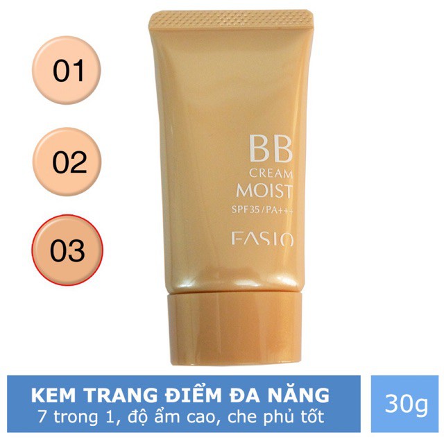 KEM NỀN DƯỠNG ẨM - FASIO BB CREAM MOIST SPF 35/PA+++