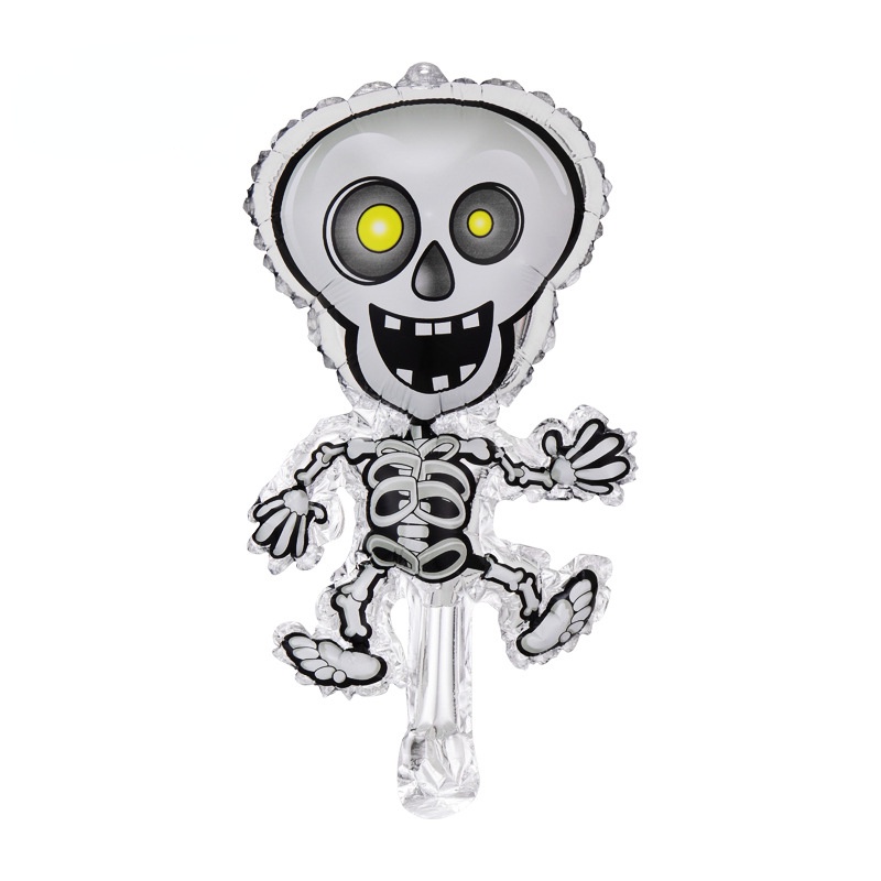 Bong Bóng Nhôm Hình Đầu Lâu / Dơi / Bí Ngô / Nhện Hoạt Hình Trang Trí Halloween