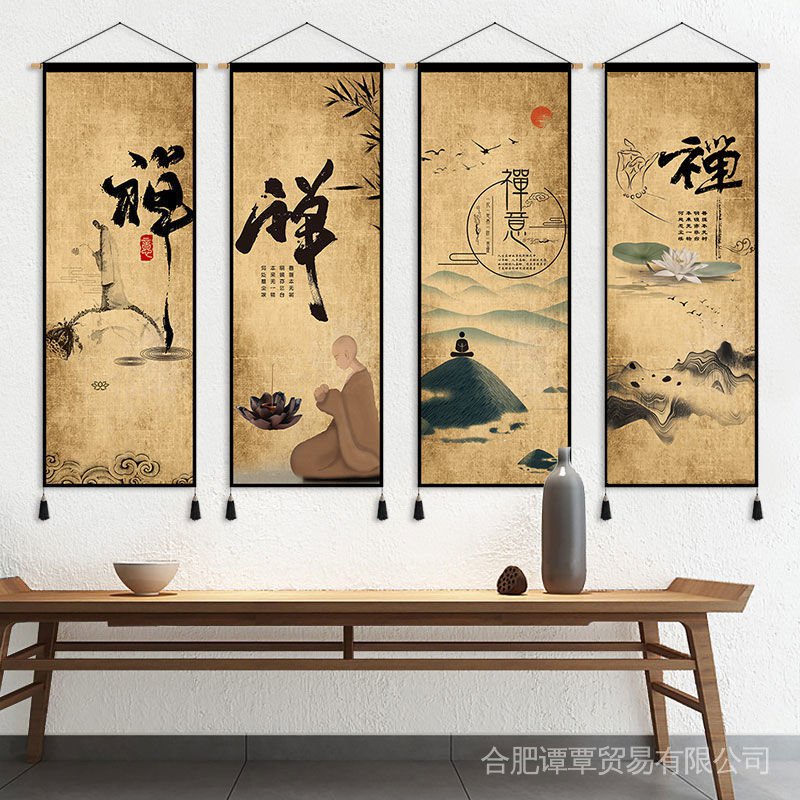 Tranh Vải Treo Tường Phong Cách Trung Hoa Retro Độc Đáo
