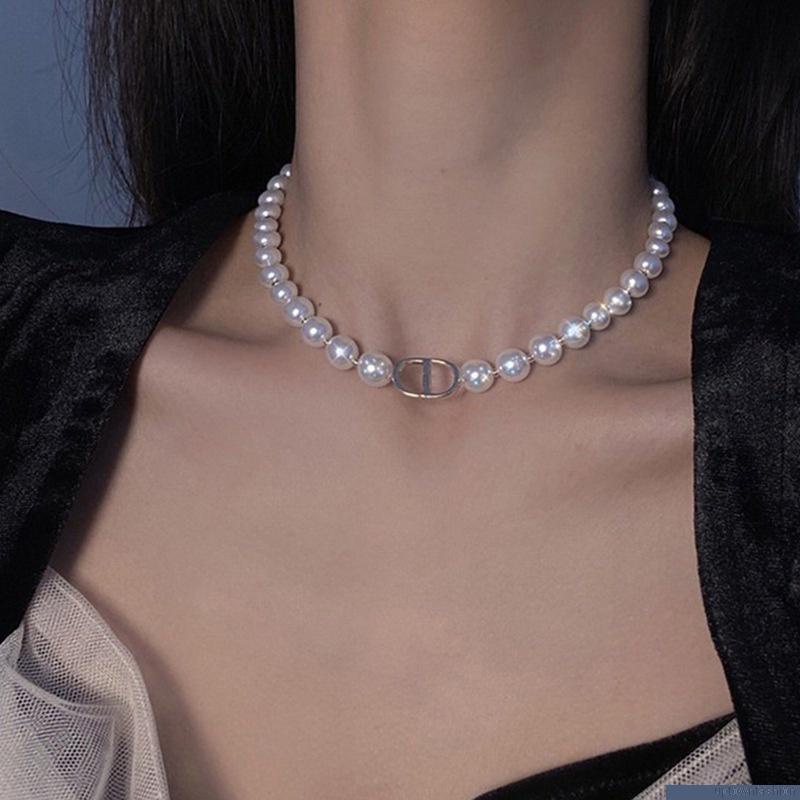 Vòng cổ chuỗi hạt ngọc trai giả thời trang sang trọng cho nữ