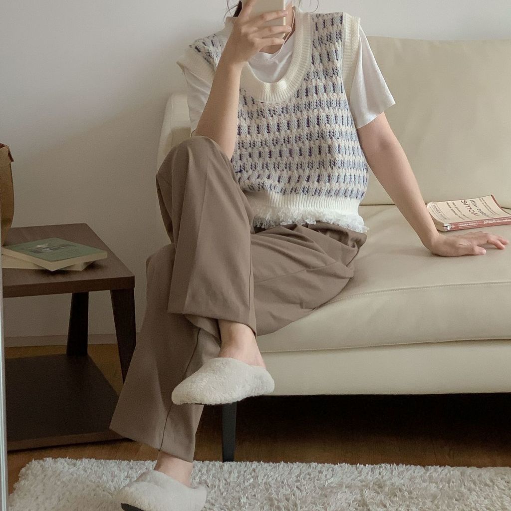 Áo Khoác Len Không Tay Dáng Rộng Thời Trang Dành Cho Nữ