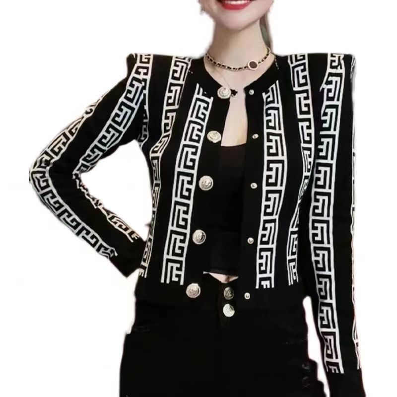 Áo Khoác Cardigan Dệt Kim Cổ Đứng Thời Trang Thu Đông Cho Nữ