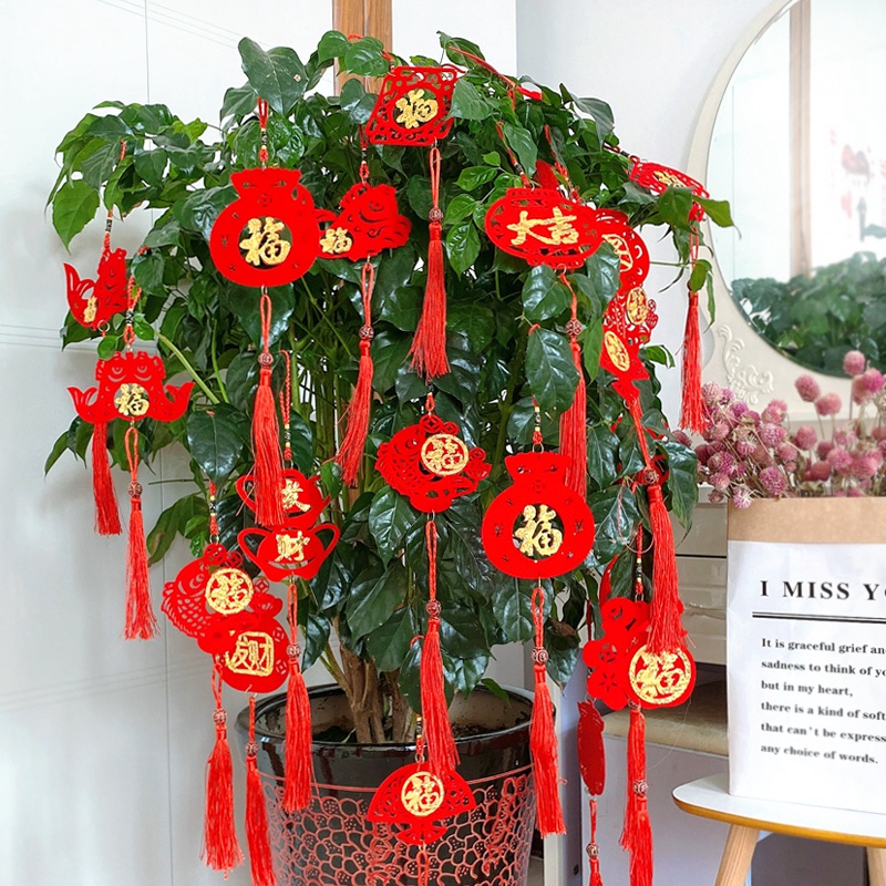 Set 2 Phụ Kiện Treo Trang Trí Cây Bonsai Mừng Năm Mới