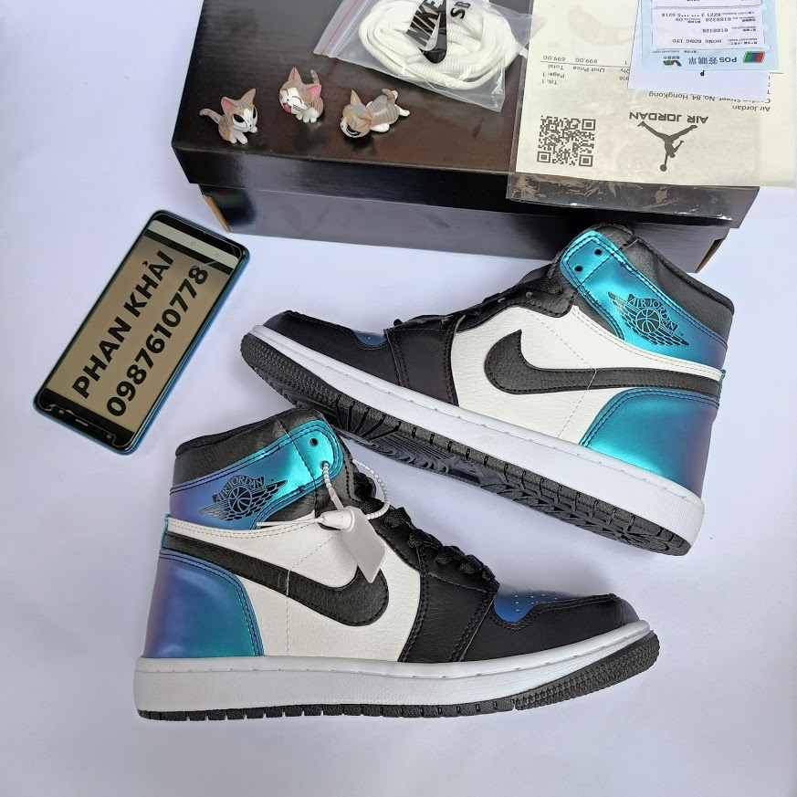 Giày sneaker 𝐍𝐈𝐊𝐄 𝐀𝐈𝐑 𝐉𝐎𝐑𝐃𝐀𝐍 1 Xanh loang cao cổ phản quang 2021 cực hot và độc full box bill