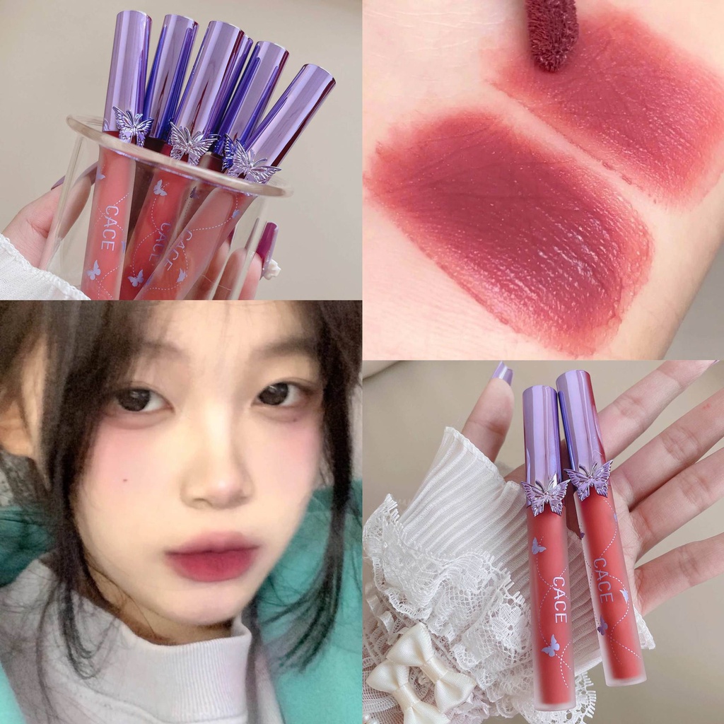 Son Môi Lì Chống Thấm Nước Trang Điểm Tự Nhiên Cace