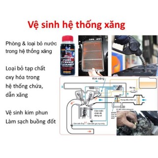 { SIÊU VỆ SINH } Dung dịch vệ sinh hệ thống nhiên liệu động cơ xăng XE MÁY (Fuel System Cleaner) Bluechem 50ml