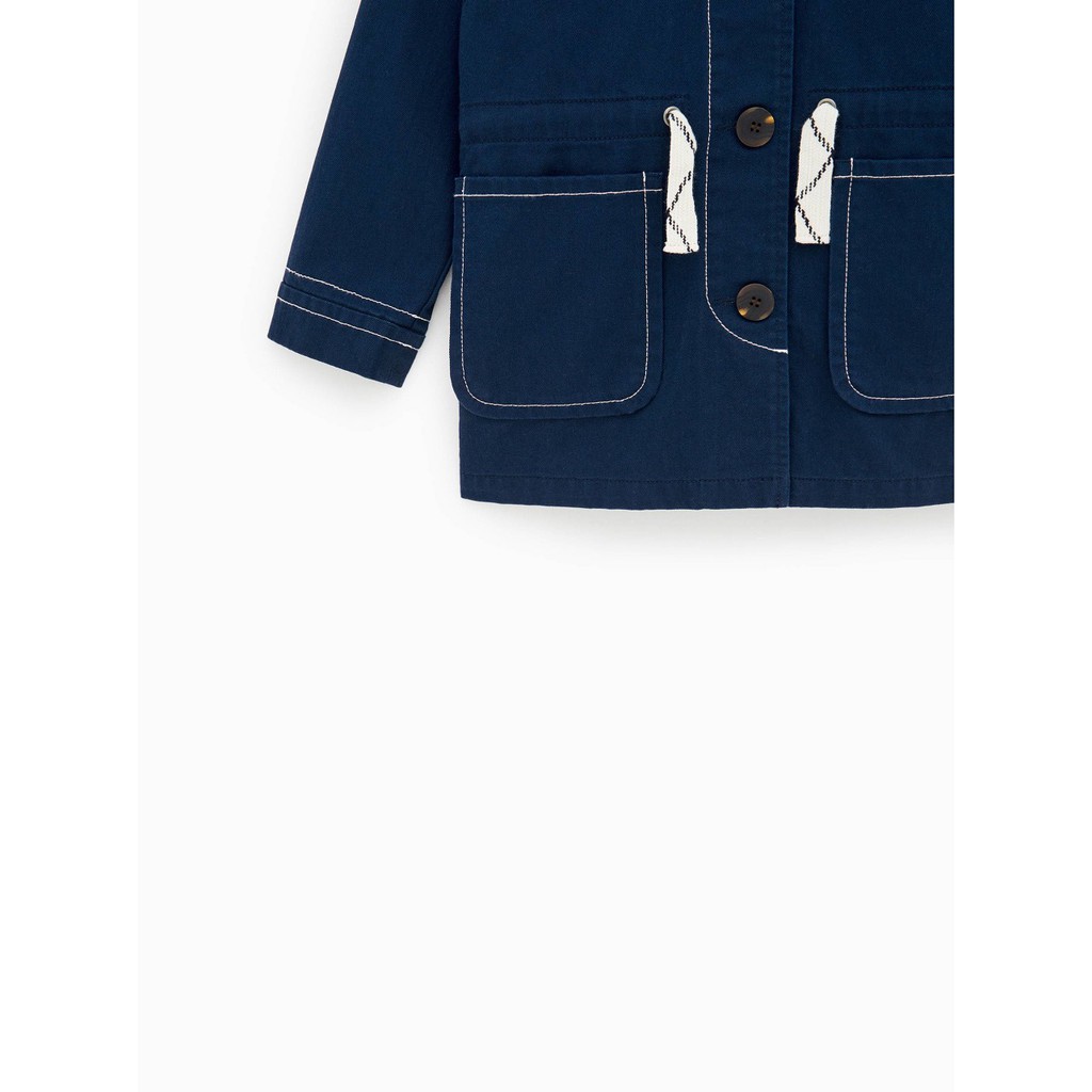 [SẴN] Áo khoác jeans Zara Auth TOPSTICHED PARKA WITH DRAWSTRINGS vợt sale