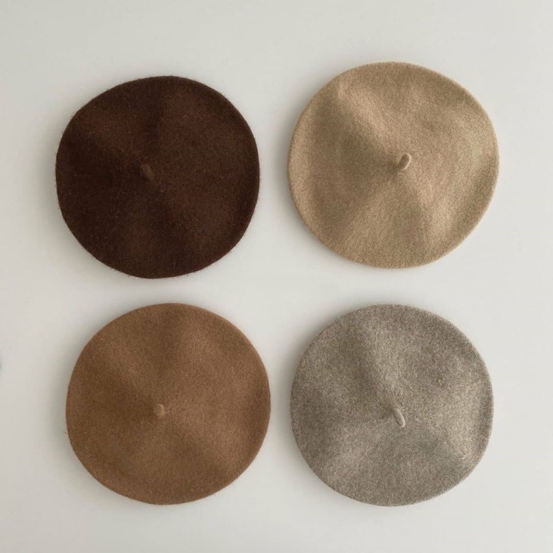 Mũ nồi dạ nhiều màu kiểu Hàn Quốc đáng yêu cho bé