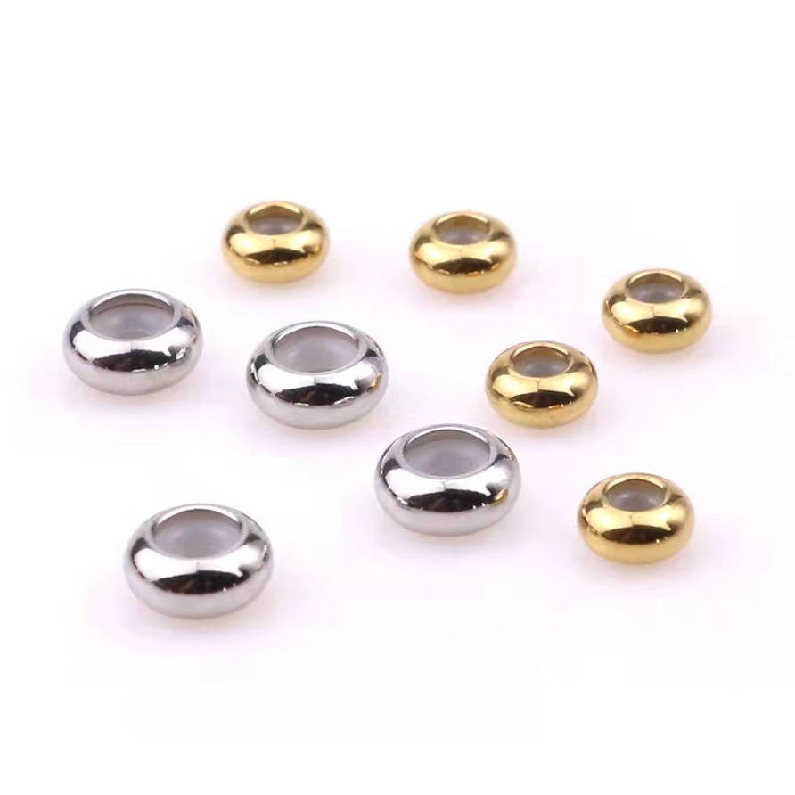 Bộ 10 Vòng Cao Su Định Vị Xỏ Hạt Bằng Thép Không Gỉ DIY Có Thể Điều Chỉnh