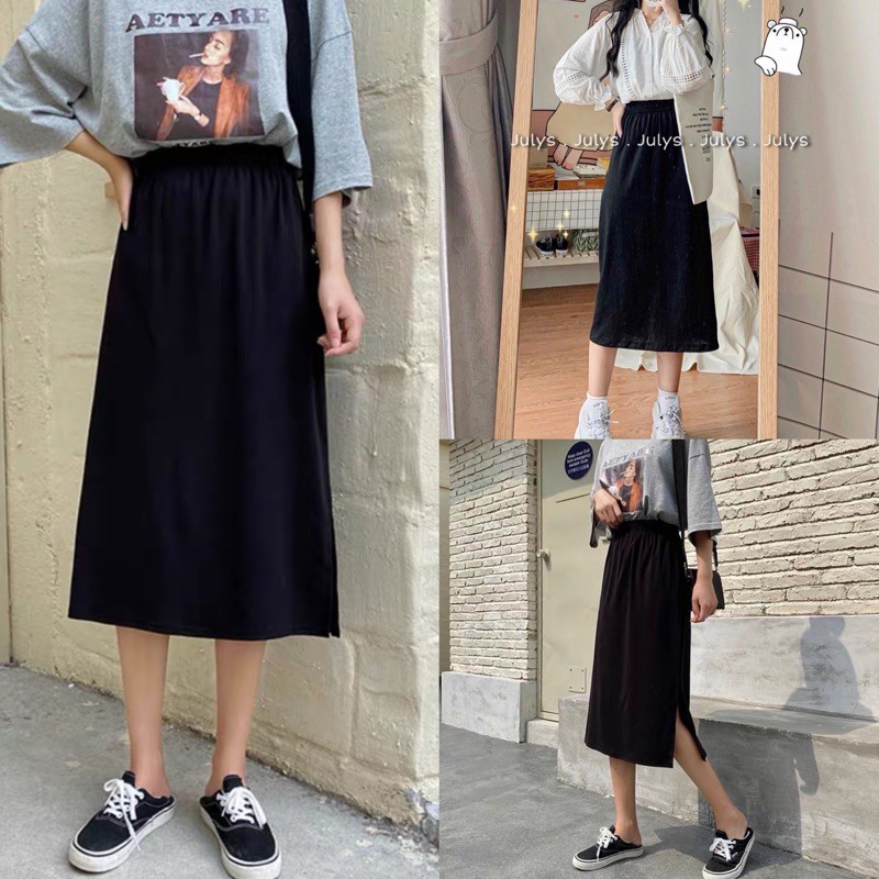 Chân váy dài dáng suông cạp cao loại đẹp | BigBuy360 - bigbuy360.vn