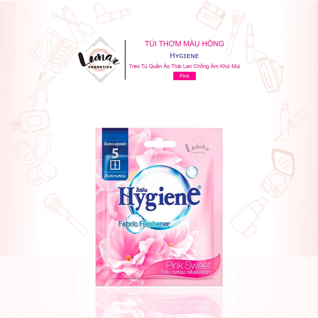 Túi Thơm Hygiene Màu Hồng Treo Tủ Quần Ảo Thái Lan Chống Ẩm Khử Mùi Hiệu Quả Pink Sweet 8gr