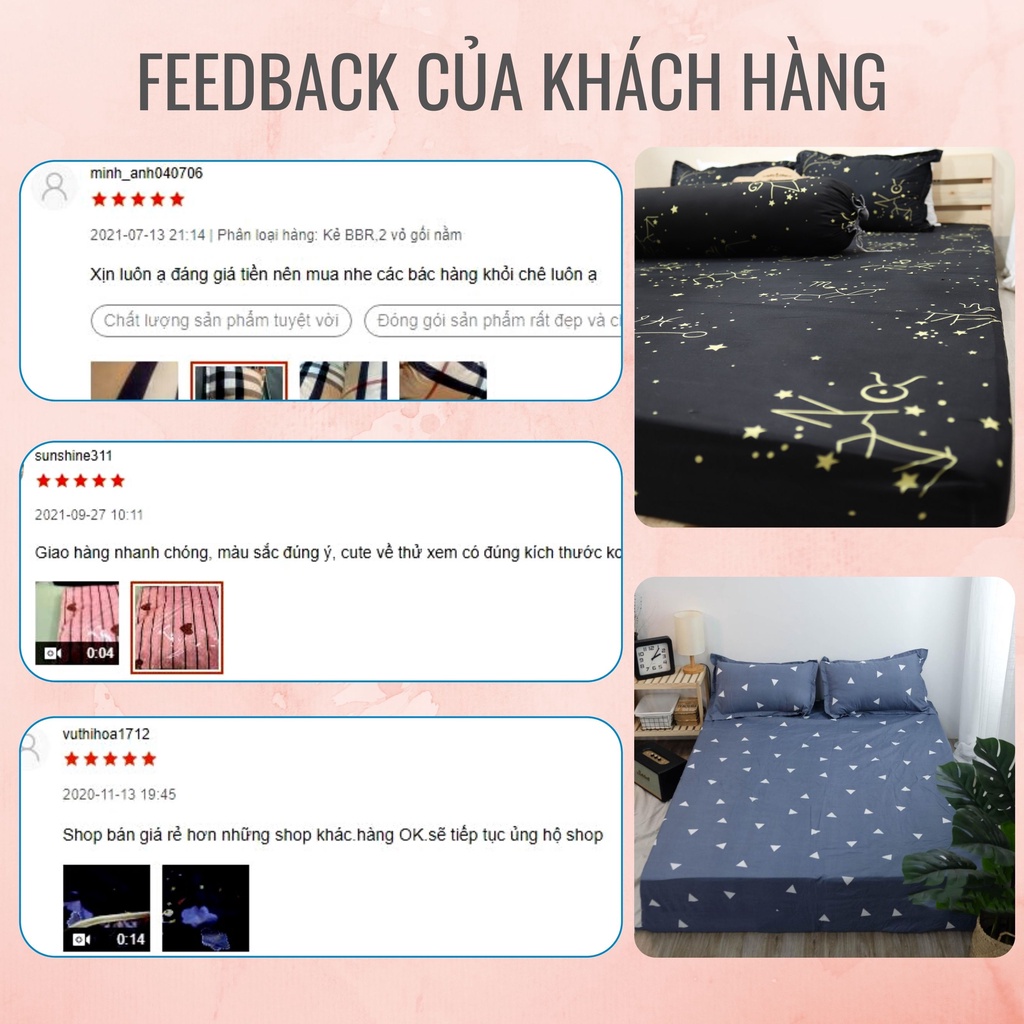 Ga trả giường Cotton Poly - Ga giường bo chun kích thước M2/M6/M8/2M2 - Siêu mềm mịn