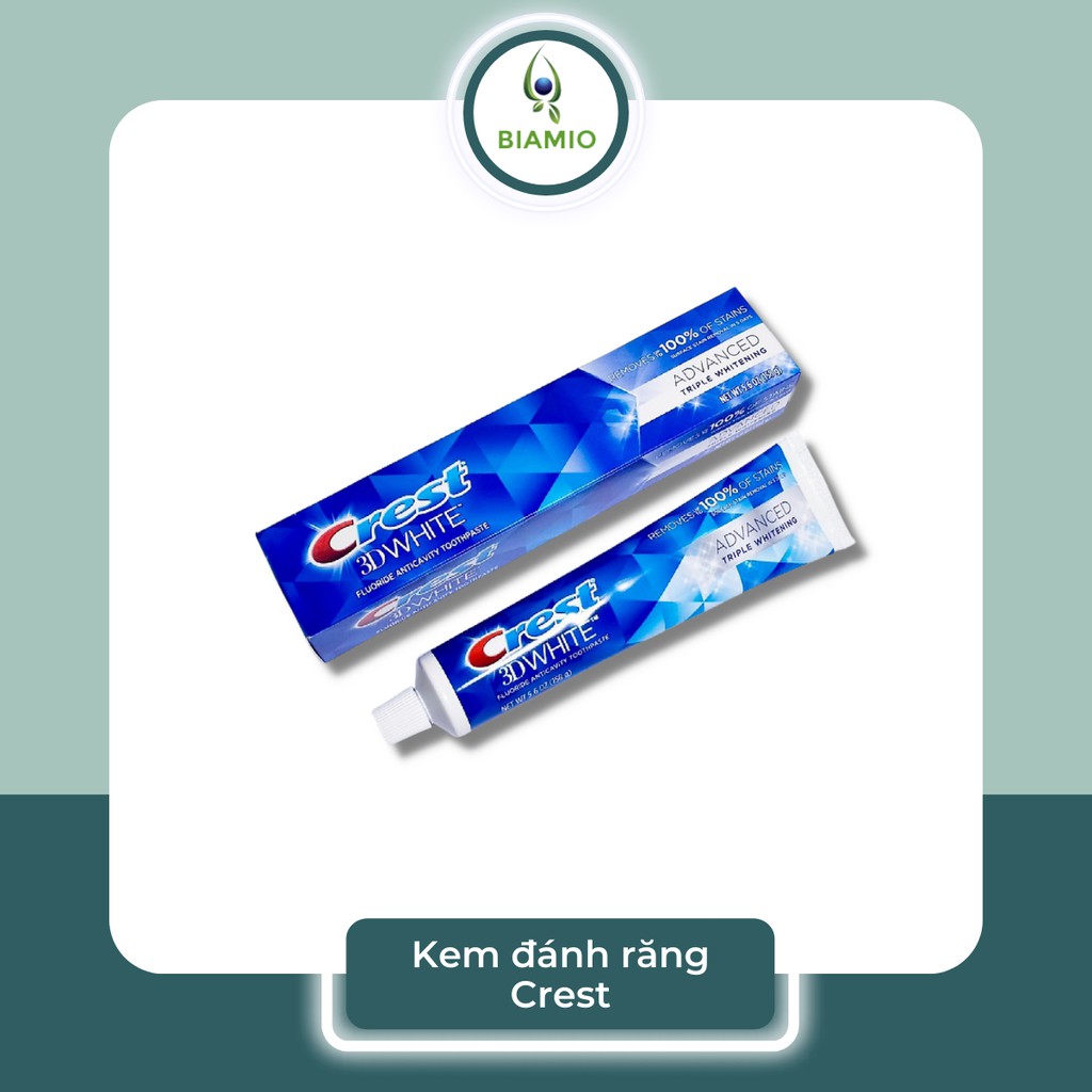 Kem đánh răng Crest 3D White Advanced Triple Whitening 158gr DR01