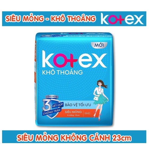 CHE TÊN Băng vệ sinh Kotex Style siêu mỏng KHÔNG cánh 23cm 8 miếng