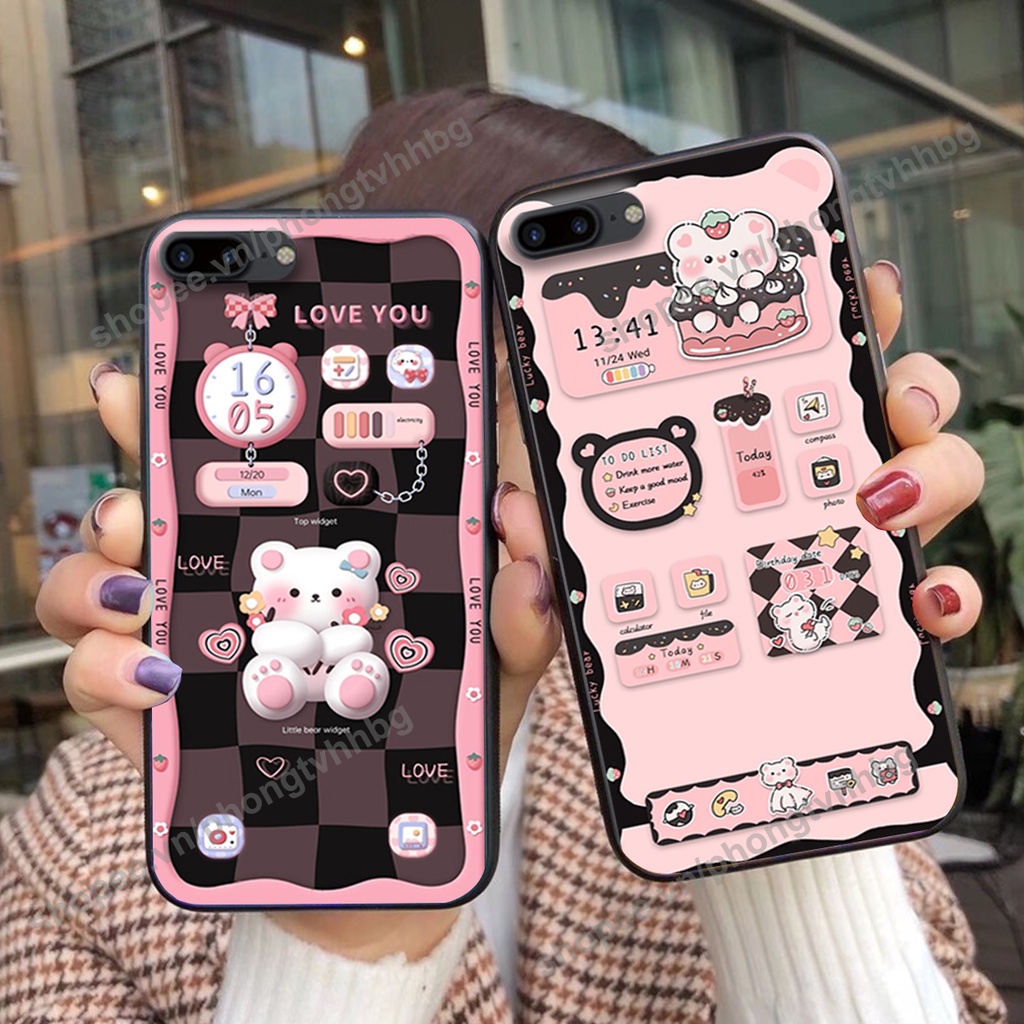 Ốp lưng Iphone 7 PLUS- IPHONE 7S PLUS- IPHONE 8 PLUS gấu,thỏ trắng , đồng hồ dễ thương cute cực đẹp