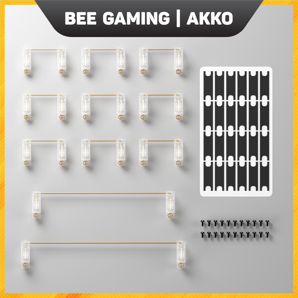 Stab bàn phím cơ AKKO Screw-in PCB Mount (Clear / Sakura Pink / Tiffany Blue)