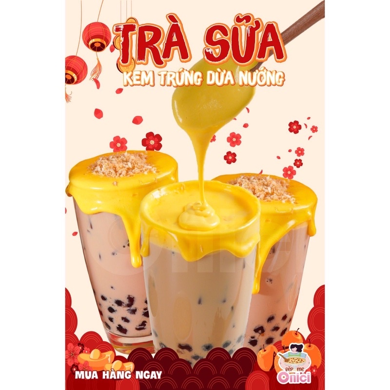 Set trà sữa Kem Trứng Dừa Nướng siêu ngon kèm công thức