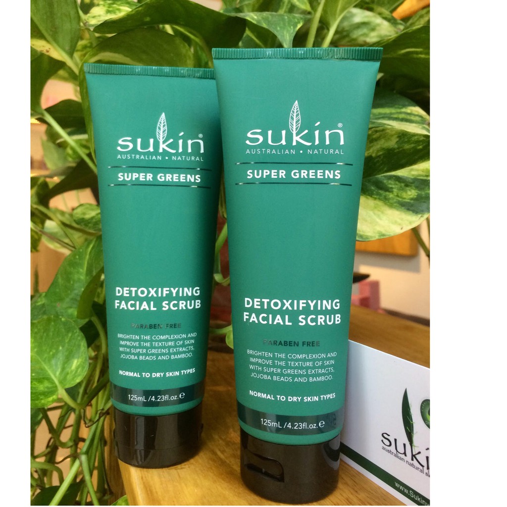 [HSD T8/2024] Kem tẩy tế bào chết thải độc dành cho da mặt Sukin Super Greens Detoxifying Facial Scrub 125ml