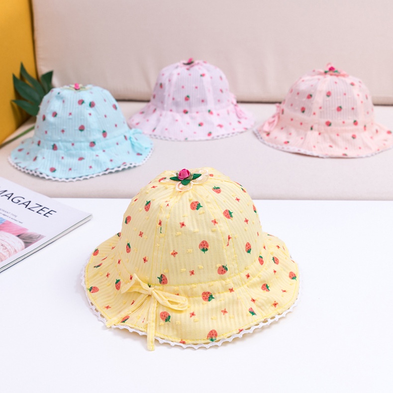 Nón Tai Bèo Vải Cotton Mỏng Thời Trang Xuân Hè Dễ Thương Cho Bé Gái D085 1-6 Tháng Tuổi