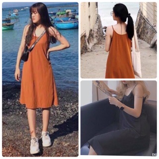 Đầm maxi trơn hai dây