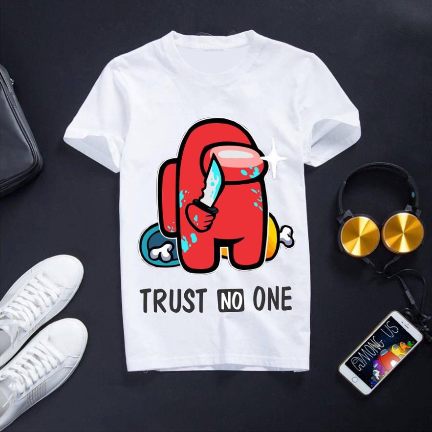 Áo Among US  TRUST NO ONE Cổ Tròn Chất Liệu Mềm Mịn Co Dãn 4 Chiều