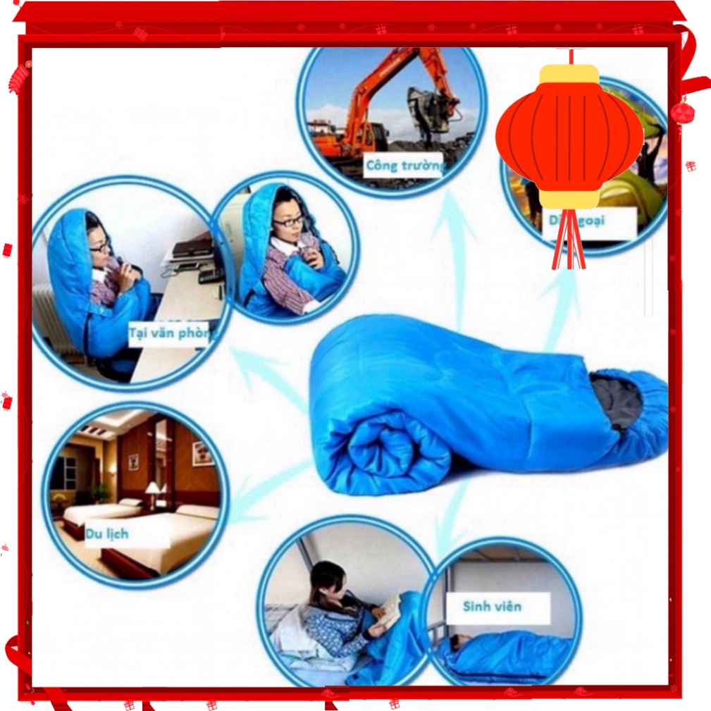 Túi ngủ văn phòng siêu ấm,dã ngoại, du lịch ngoài trời, đi phượt nhỏ gọn dễ dàng gấp gọn, giữ nhiệt tốt 💖 SKT Mart