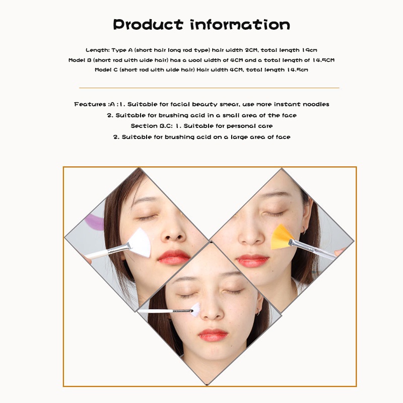 ⭐Cọ Peel Cọ Đắp Mặt Nạ Trang Điểm Hình Cánh Quạt Chổi Cán Dài Chổi Mask Phong Cách Hàn Quốc
