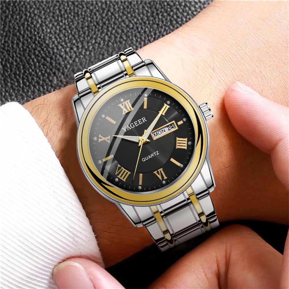 Sang Trọng Đồng Hồ Nam Bằng Thép Không Gỉ Hiển Thị Ngày | BigBuy360 - bigbuy360.vn