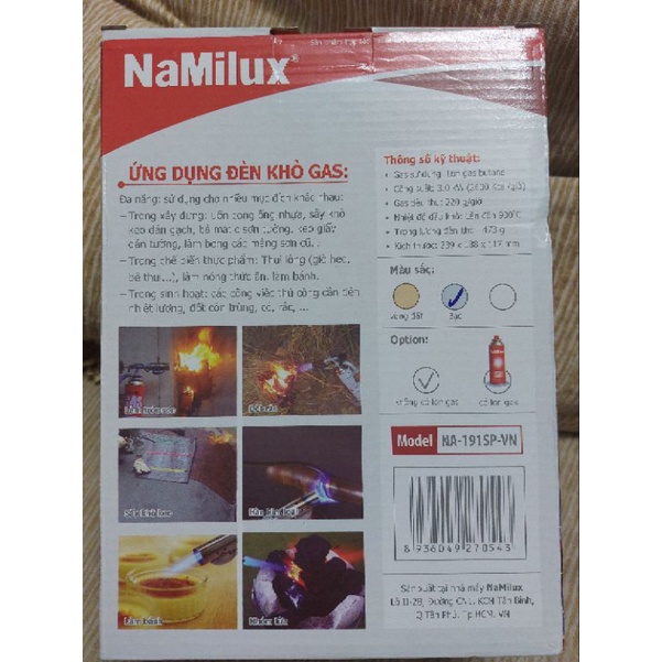 Đèn khò gas có chân đế namilux