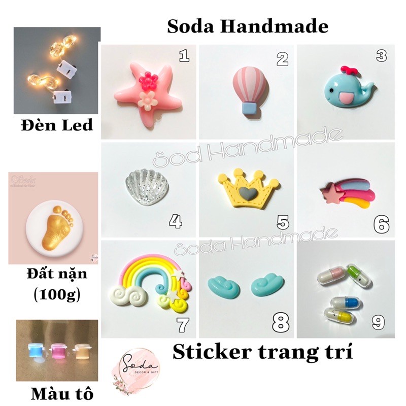 🍼 Đất nặn - Sticker bộ in dấu chân tay cho bé🍼