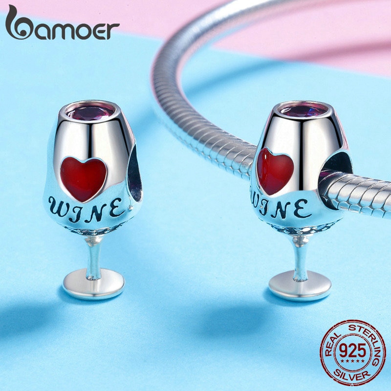 Hạt Charm Bamoer Bằng Bạc 925 Hình Ly Rượu Vang Độc Đáo Cho Nữ