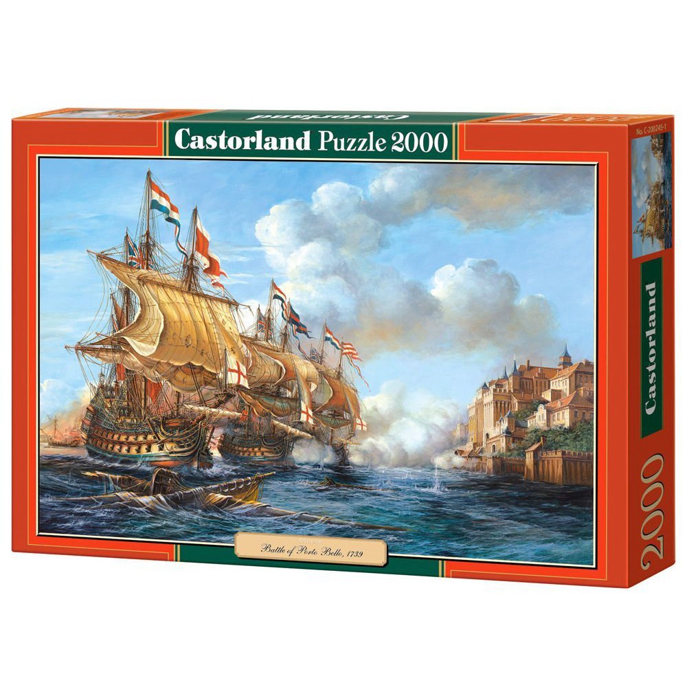 (sẵn) Tranh ghép hình 2000 mảnh &quot;Battle of Porto Bello, 1739&quot;, Castorland
