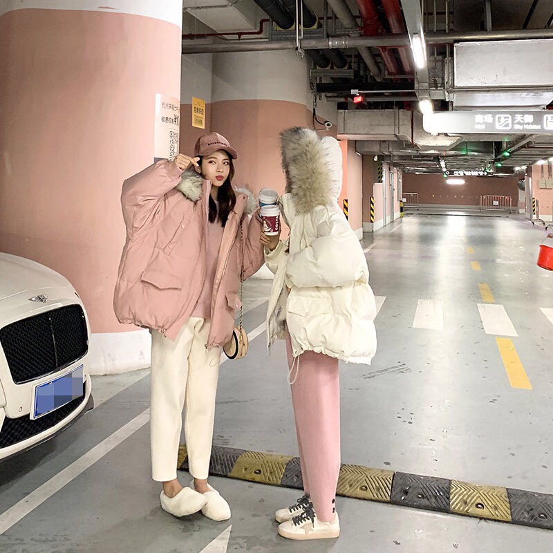 Áo phao béo kèm mũ lông tách rời ba màu xanh đen, xanh dương và xanh lá freesize dưới 70kg - Hàng chuẩn QCCC | BigBuy360 - bigbuy360.vn