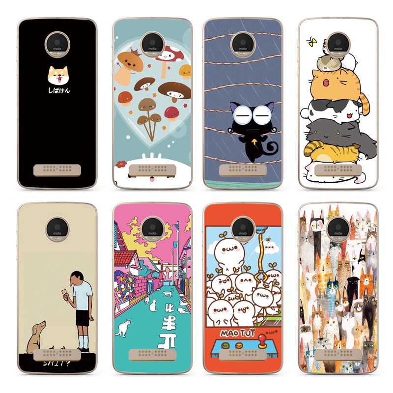 Cartoon ice cream Soft TPU Case Motorola Moto C/C Plus/E4/E4 Plus/Z Play/Z2 Play