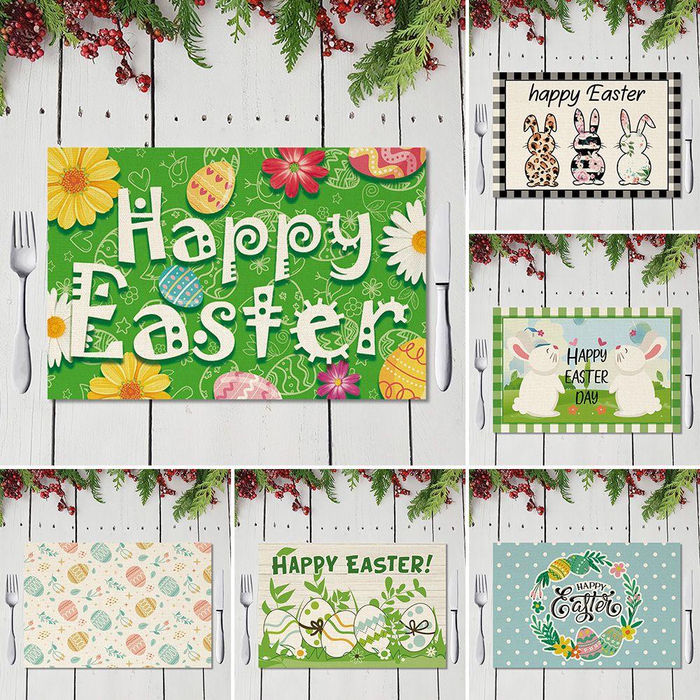 Thảm Lót Bàn Ăn Chống Trượt In Chữ Happy Easter