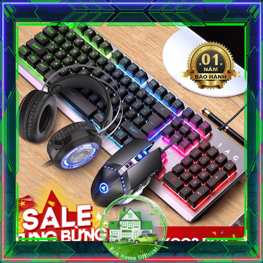 (Nháy Led Theo Nhạc) Combo Bộ Bàn Phím Giả Cơ K002 Black RGB - Tai nghe Gaming - Chuột Gaming - Pad Chuột ( BH 1 năm ) | BigBuy360 - bigbuy360.vn