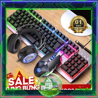 (Nháy Led Theo Nhạc) Combo Bộ Bàn Phím Giả Cơ K002 Black RGB - Tai nghe Gaming - Chuột Gaming - Pad Chuột ( BH 1 năm )