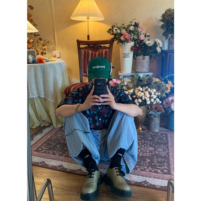 Mới Áo Sơ Mi Ngắn Tay In Họa Tiết Hoa Hồng Phong Cách retro Hàn Quốc Cho Nữ