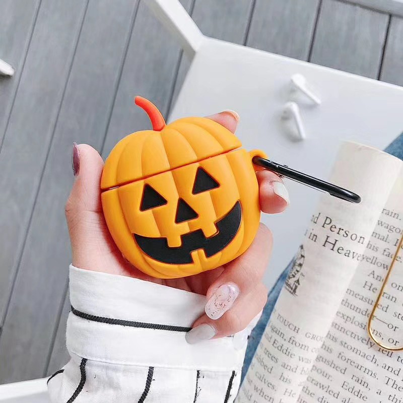 Airpods case, Ốp bảo vệ dành cho Airpods 1/2  - Bí Ngô Halloween