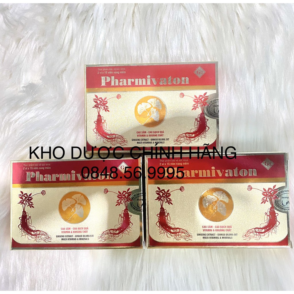Đạm hồng sâm PHARMIVATON G2 hộp  30v - Cao sâm, cao bạch quả - Bổ sung vitamin và khoáng chất,bồi bổ sức khỏe cho cơ thể